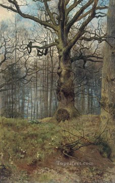 ウッズ Painting - 春の森 ジョン・コリアーの森の風景